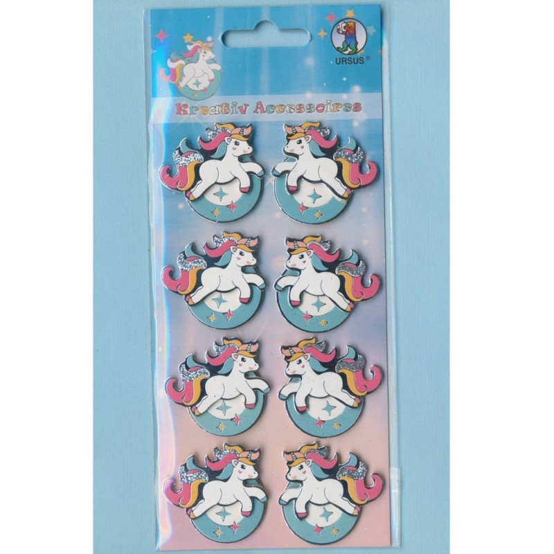 3D Sticker Einhorn 8 Stück