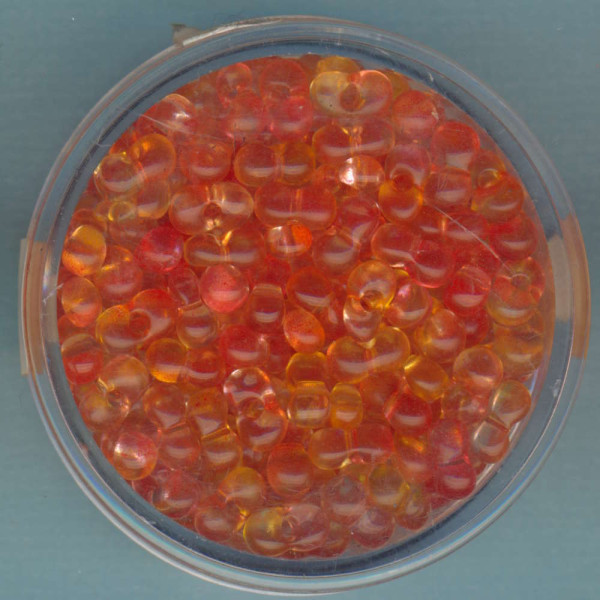 9644-254 Farfalle Perlen 6,5x3,2mm transparent gelb-rot 17g