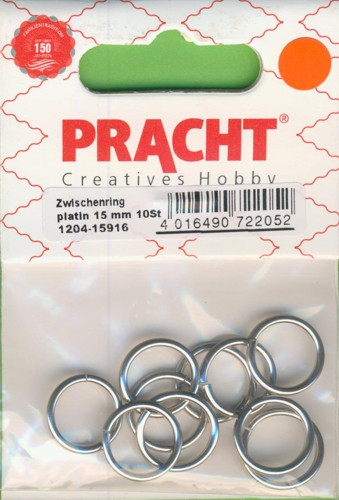 1204-15916 Zwischenringe 15mm platin 10 Stück