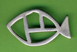 457823911 Metallzierteil Fisch 55mm platin