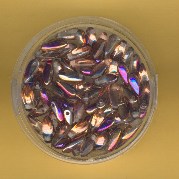 5181-08354 Daggy Beads 2,5x8mm kristall kupfer AB 70 Stück
