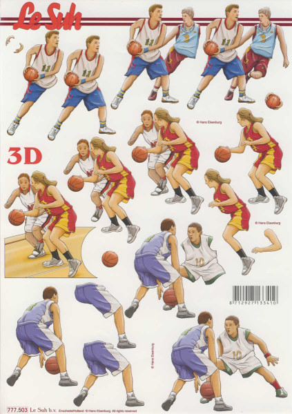 777.503 3D Motivbogen A4 Basketball