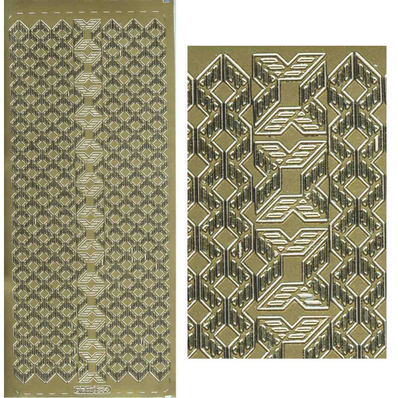 pu334g Sticker Ecken und Borten 6 gold