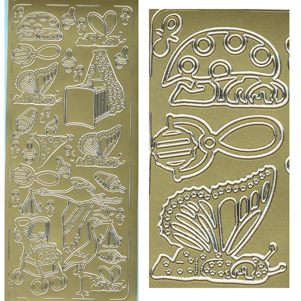 pu092g Sticker Babysachen 2 gold