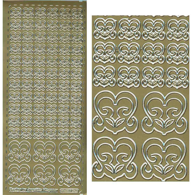 pu243g Sticker Herzen 7 gold
