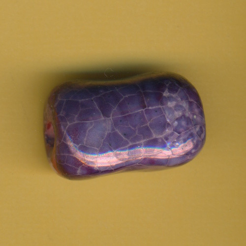 455009451 Keramikperle länglich 27x17x14mm lila marmoriert