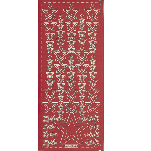 pu315rg Sticker Sterne 14 rot gold