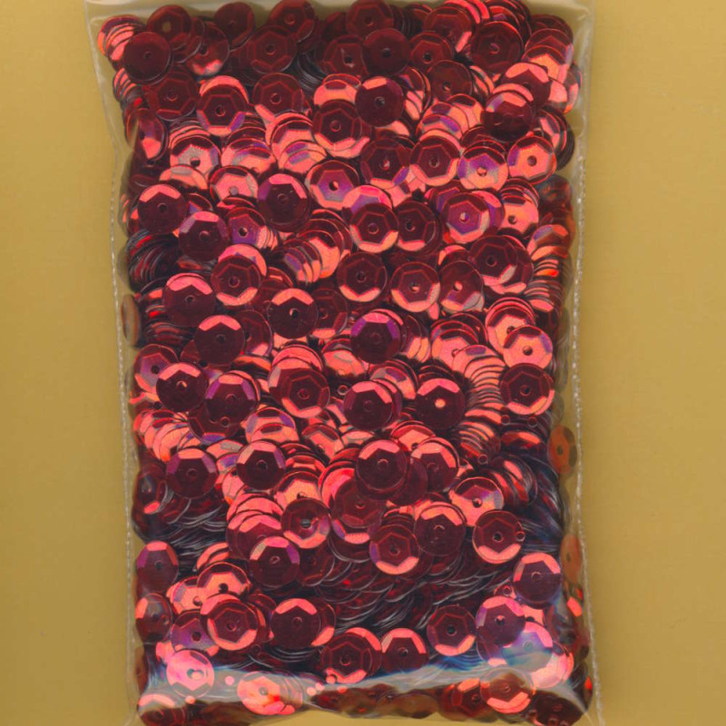 a001607 Pailletten gewölbt 6mm rot 30g