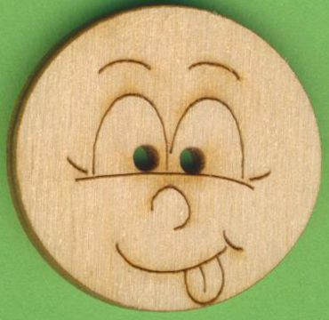 buh0330 Holzknopf Gesicht Design 1 3cm