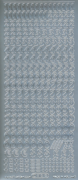25481 Sticker Zahlen 9mm silber