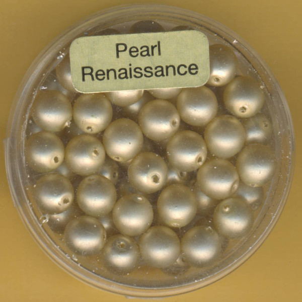 0770-06394 Glaswachsperlen 6mm beige matt 55 Stück
