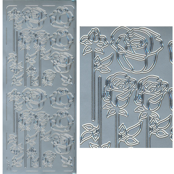 pu058s Sticker Rosen 2 silber