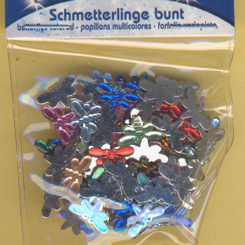 49616 Schmucksteine Set Schmetterlinge bunt 150 Stück