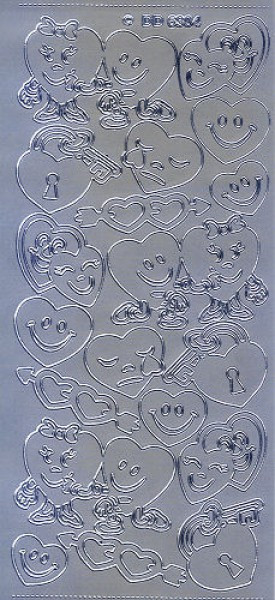 rd6304s Sticker Herzen 10 silber