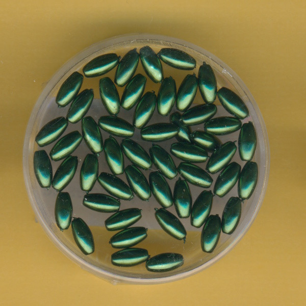 0705-06384 Wachsperlen Oliven 3x6mm tanne 45 Stück
