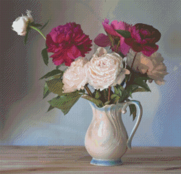 830025 Pixelhobby Klassik Set Rosen in Vase