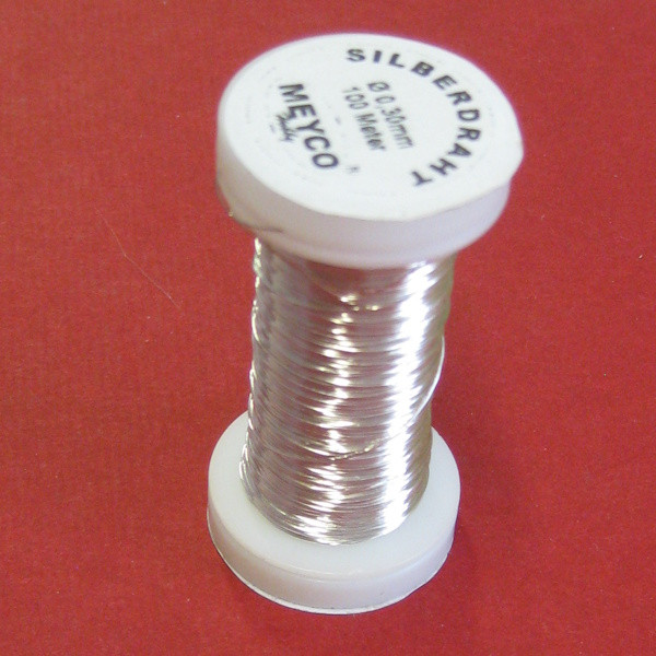 28116 Silberdraht mit Kupferkern 0,3mm 100m