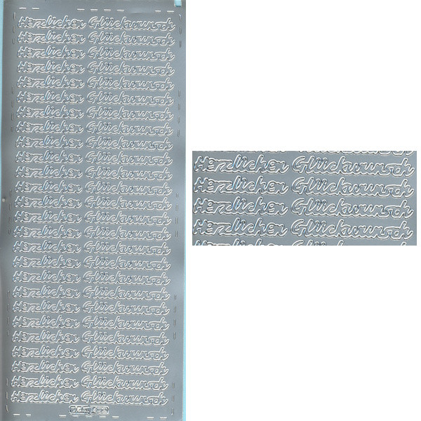 pu492s Sticker Herzlichen Glückwunsch 10 silber