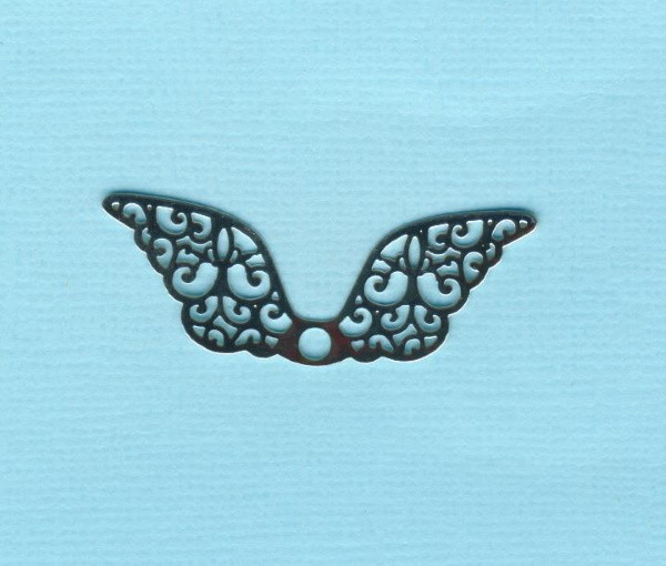 350013911 Metallzwischenteíl Flügel 40x13mm platinfarben