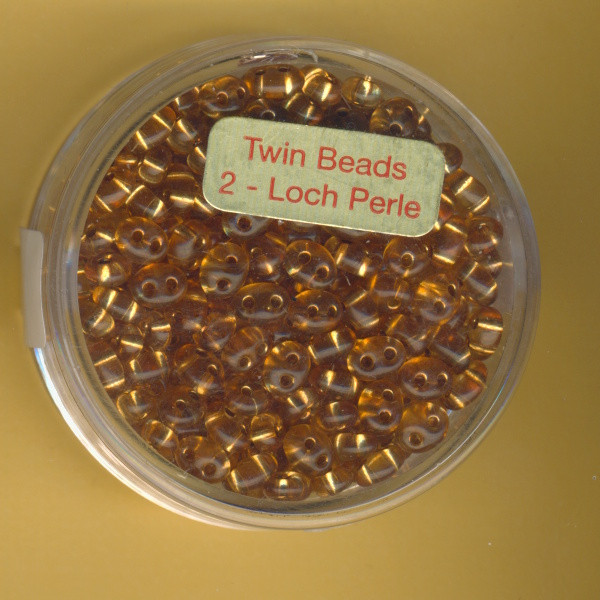 9671-05794 Glasperlen Twin Beads 2,5x5mm braun silbereinzug 12g