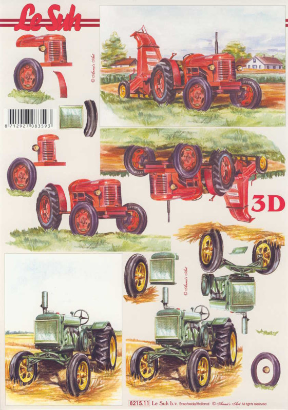 8215.11 3D Motivbogen A4 Traktor