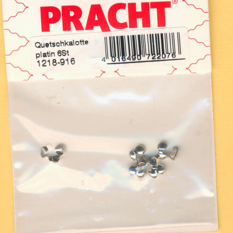 1218-916 Quetschkalotten 3mm platin 6 Stück