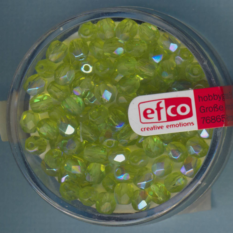 2110067 Glasfacettenperlen 4mm oliv irisierend 100 Stück
