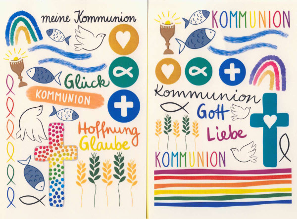 203869 Kerzentattoos Kommunion 21x14,8cm 2 Stück