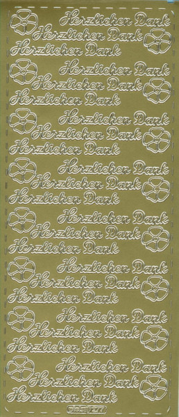 pu277g Sticker Herzlichen Dank 2 gold