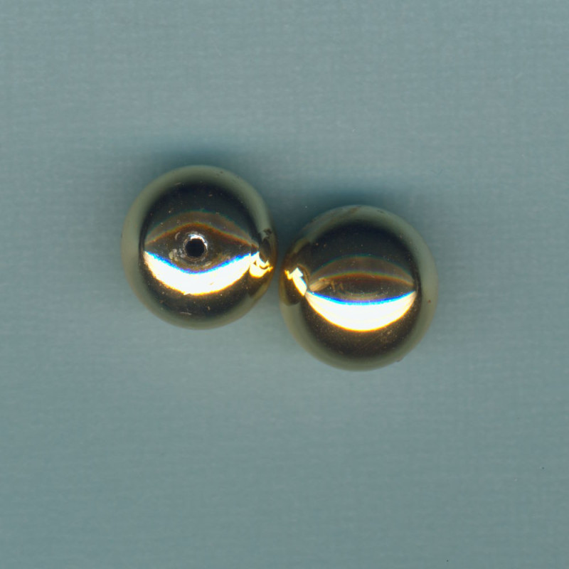 1608306 Wachsperlen 16mm gold 2 Stück