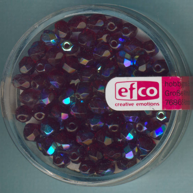 2110029 Glasfacettenperlen 4mm irisierend granatrot 100 Stück