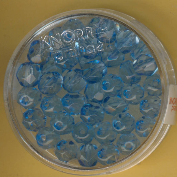 2206352 Glasschliffperlen 6mm transparent hellblau 40 Stück