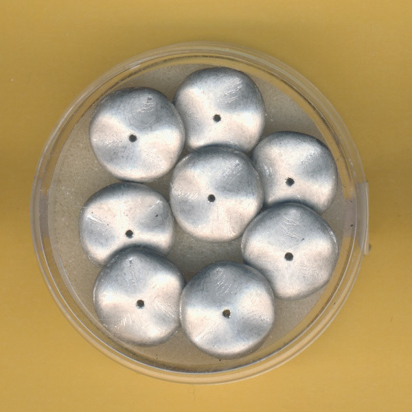 4747-12884 Ripple Beads 12mm silberfarben matt 8 Stück