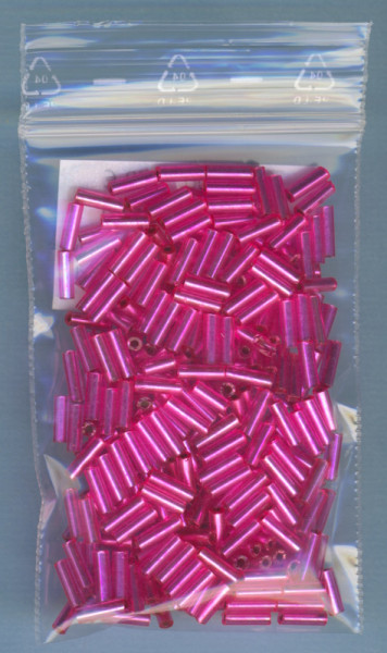 567306 Glasperlen Stifte 6mm fuchsia silbereinzug 15g