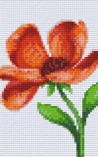 802058 Pixelhobby Klassik Set Blume orange-rot