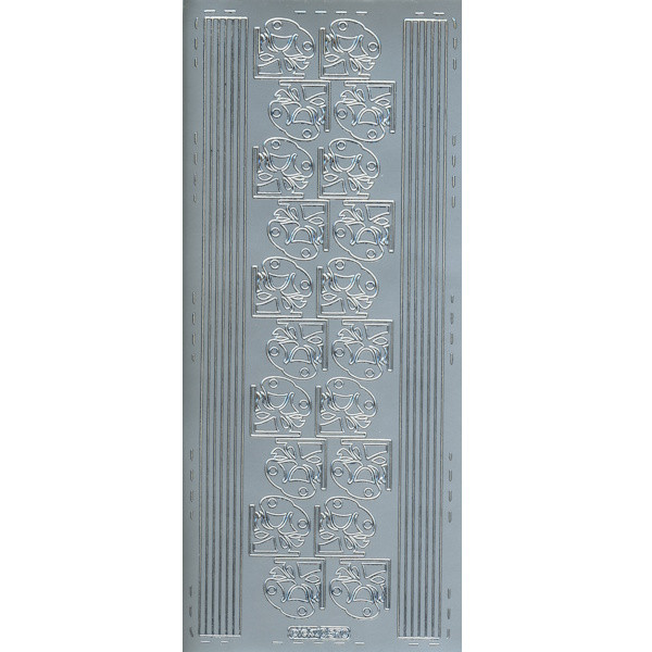 pu570s Sticker Weihnachtsecken und Linien 2 silber